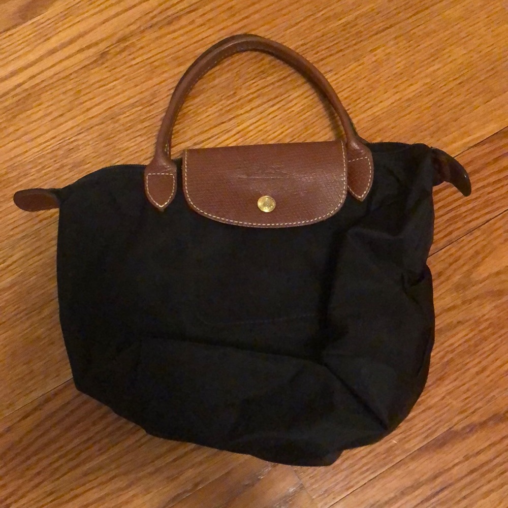 Mini Longchamp Le Pliage Black Tote